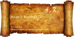 Azari Kornél névjegykártya