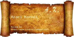 Azari Kornél névjegykártya