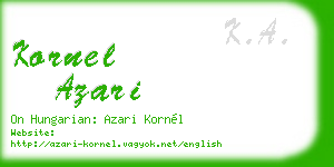 kornel azari business card