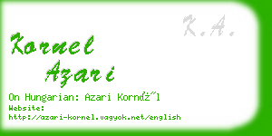 kornel azari business card